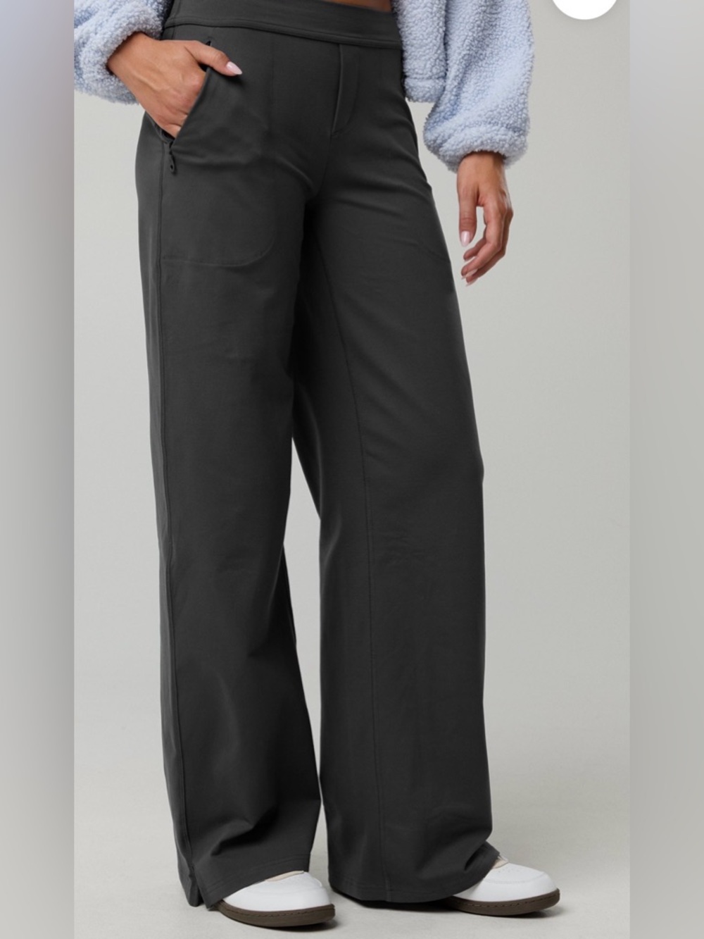 aerie Wide-Leg Pants in Charcoal